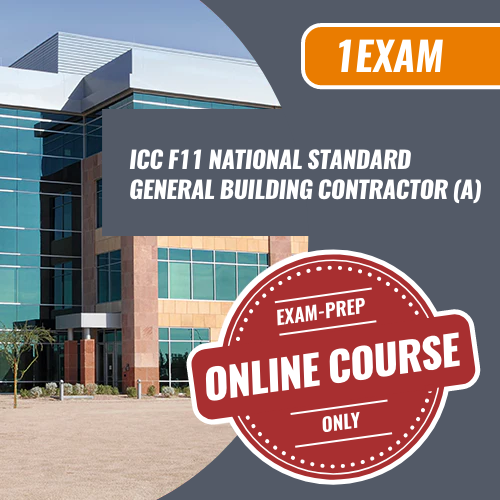 1 Exam Prep ICC F11 National Standard General Residential Building Contractor (A). Exam prep online course only. We are the exam pros for all your trades licensing needs.