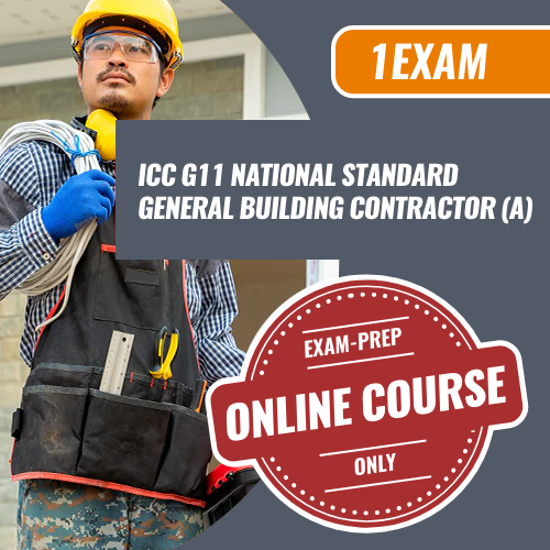 1 Exam Prep ICC G11 National Standard General Building Contractor (A). Contractor exam preparation. Online preparation only.