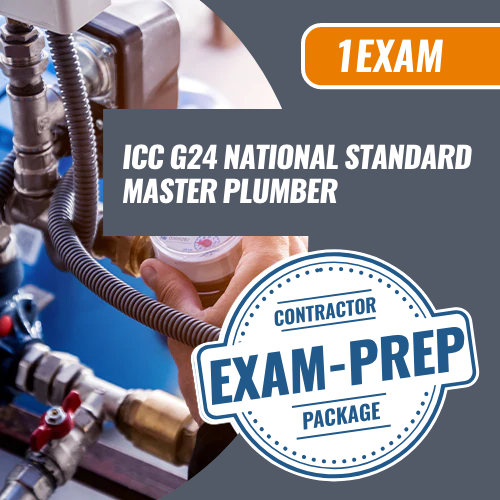 1 Exam Prep ICC G24 National Standard Master Plumber. Contractor exam preparation package. Get everything you need to pass your contractor exam with the exam pros at 1 Exam Prep