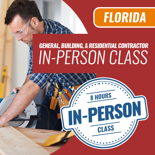 Florida State General, Building, and Residential Contractor In-Person Cram Class [Orlando Area]