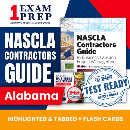 Alabama Residential Contractors Highlighted & Tabbed NASCLA Contractor's Guide to Business, and Project Management, 4th Edition + Flash Cards Bundle