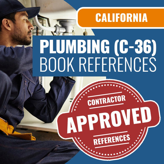 California Plumbing (C-36) Contractor Licensing Exam Prep Book Reference Package