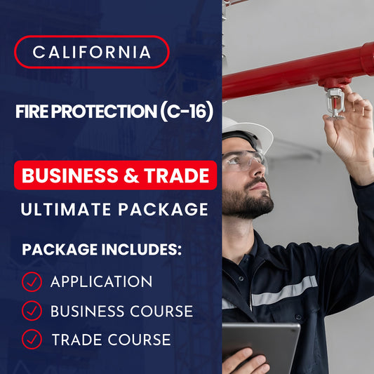 California Fire Protection (C-16) Contractor Licensing Exam Prep Ultimate Business & Trade Courses & Application Package