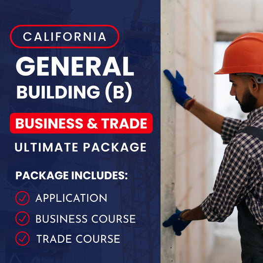 California General Building (B) Contractor Licensing Exam Prep Ultimate Business & Trade Courses & Application Package