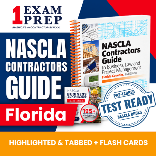 Florida Counties NASCLA Highlighted & Tabbed Contractor's Guide to Business, Law and Project Management, 2nd Edition + Flash Cards Bundle