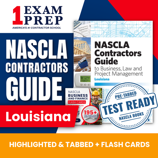 Louisiana NASCLA Highlighted & Tabbed Contractor's Guide to Business, Law and Project Management, 12th Edition + Flash Cards Bundle