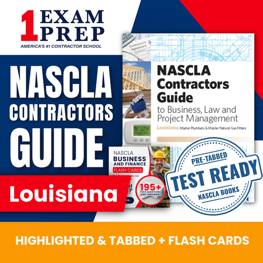Louisiana Master Plumber & Natural Gas NASCLA Highlighted & Tabbed Contractor's Guide to Business, Law and Project Management, 2nd Edition + Flash Cards Bundle