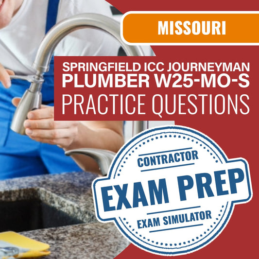 Missouri (Springfield) ICC Journeyman Plumber - W25-MO-S - Online Practice Questions