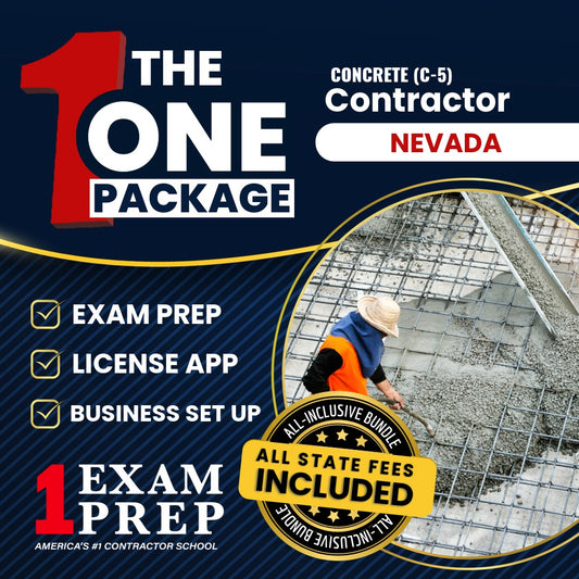 The 1 Package: All-Inclusive Nevada Concrete Contractor (C-5) Exam, Licensing & Business Setup Solution