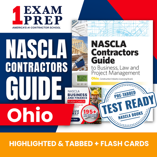 Ohio NASCLA Highlighted & Tabbed Contractor's Guide to Business, Law and Project Management, Construction Industry Licensing Board, 4th Edition + Flash Cards Bundle