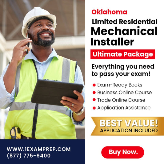 Oklahoma Limited Residential Installer (Mechanical) Contractor Ultimate Exam Prep Rental Package