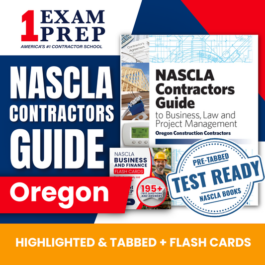 Oregon NASCLA Highlighted & Tabbed Contractor's Guide to Business, Law and Project Management, Oregon Construction Contractors, 2nd Edition + Flash Cards Bundle
