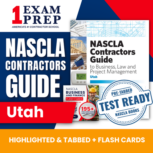 Utah NASCLA Highlighted & Tabbed Contractor's Guide to Business, Law and Project Management, 4th Edition + Flash Cards Bundle