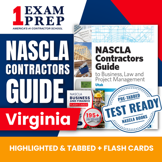 Virginia NASCLA Highlighted & Tabbed Contractor's Guide to Business, Law and Project Management, 11th Edition + Flash Cards Bundle