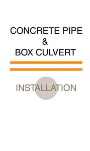 Concrete Pipe & Box Culvert Installation, 2015