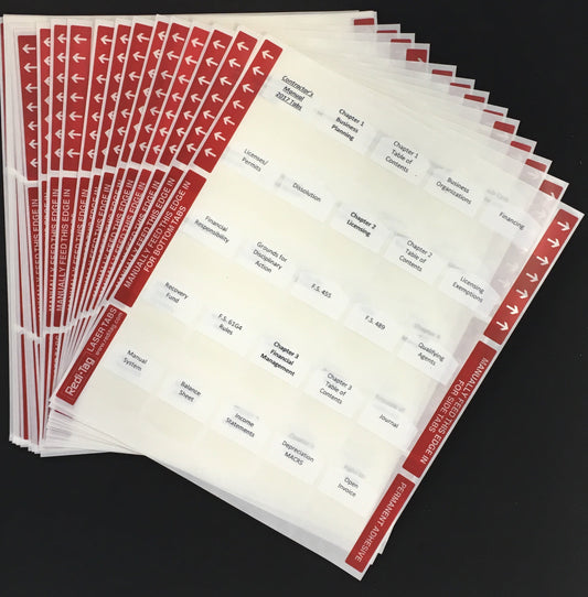 Florida General Contractor Exam; Pre-Printed Tabs (Tabs Only)