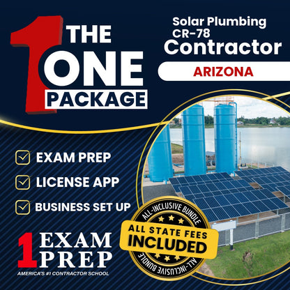 The 1 Package: All-Inclusive Arizona Solar Plumbing, Liquid Systems Only Residential / Commercial Contractor (CR-78) Exam, Licensing & Business Setup Solution