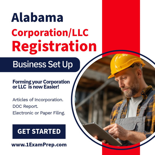 Alabama Corporation or LLC Filing Registration Setup