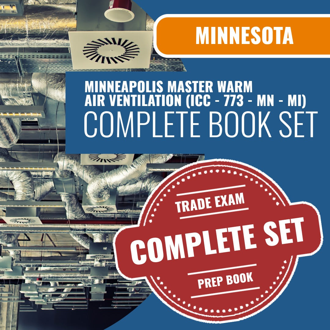 Minnesota Minneapolis Master Warm Air Ventilation Contractor (ICC - 773 - MN - MI) Exam Book Package