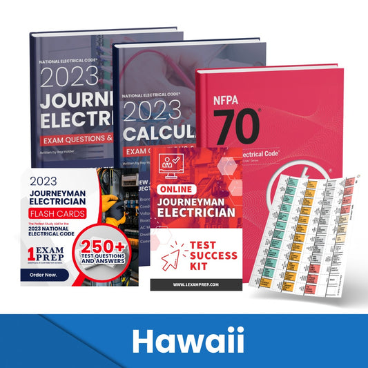2023 Hawaii Journeyman Electrician Exam Prep Study Guides & Code Book Ultimate Combo (Based on the 2023 NEC)