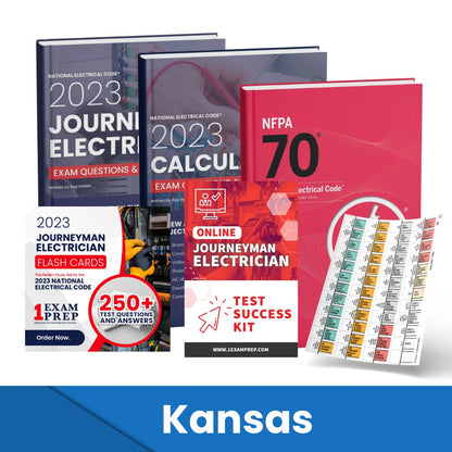 2023 Kansas Journeyman Electrician Exam Prep Study Guides & Code Book Ultimate Combo (Based on the 2023 NEC)