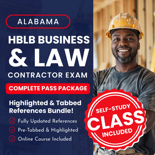 Alabama Home Builder (HBLB) Business and Law Exam Contractor Complete Pass Package