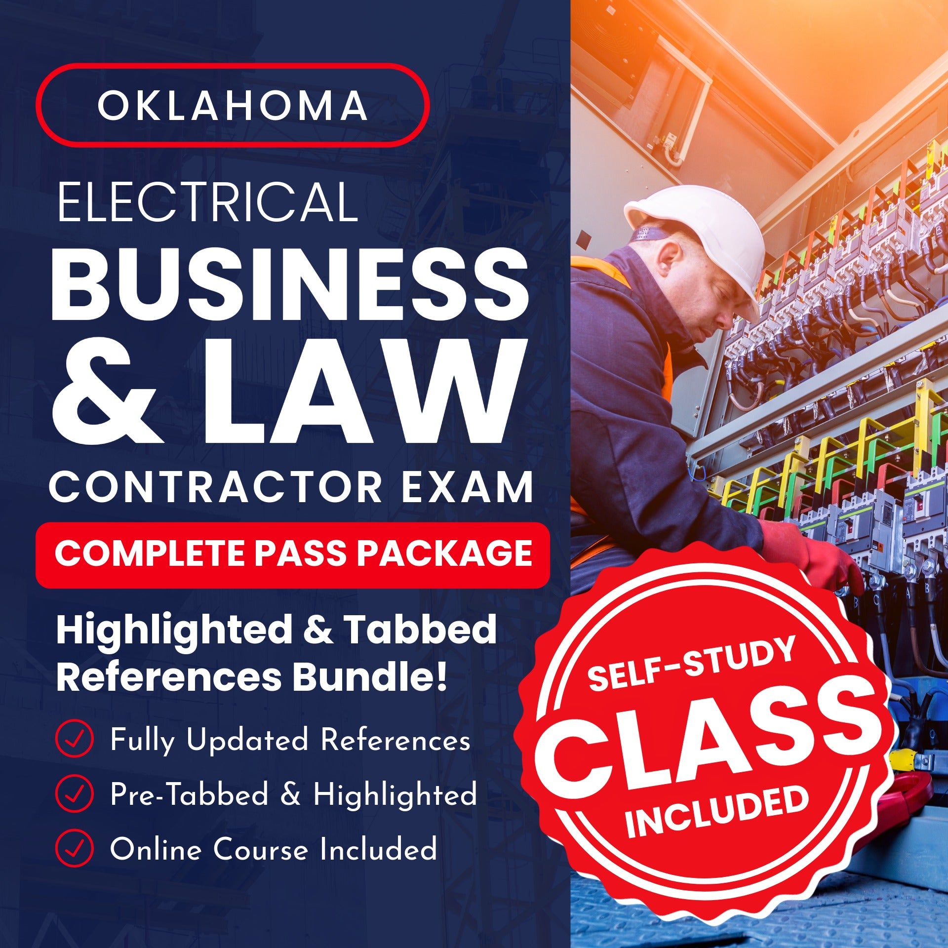 Oklahoma Electrical Business and Law Contractor Exam Complete Pass Package