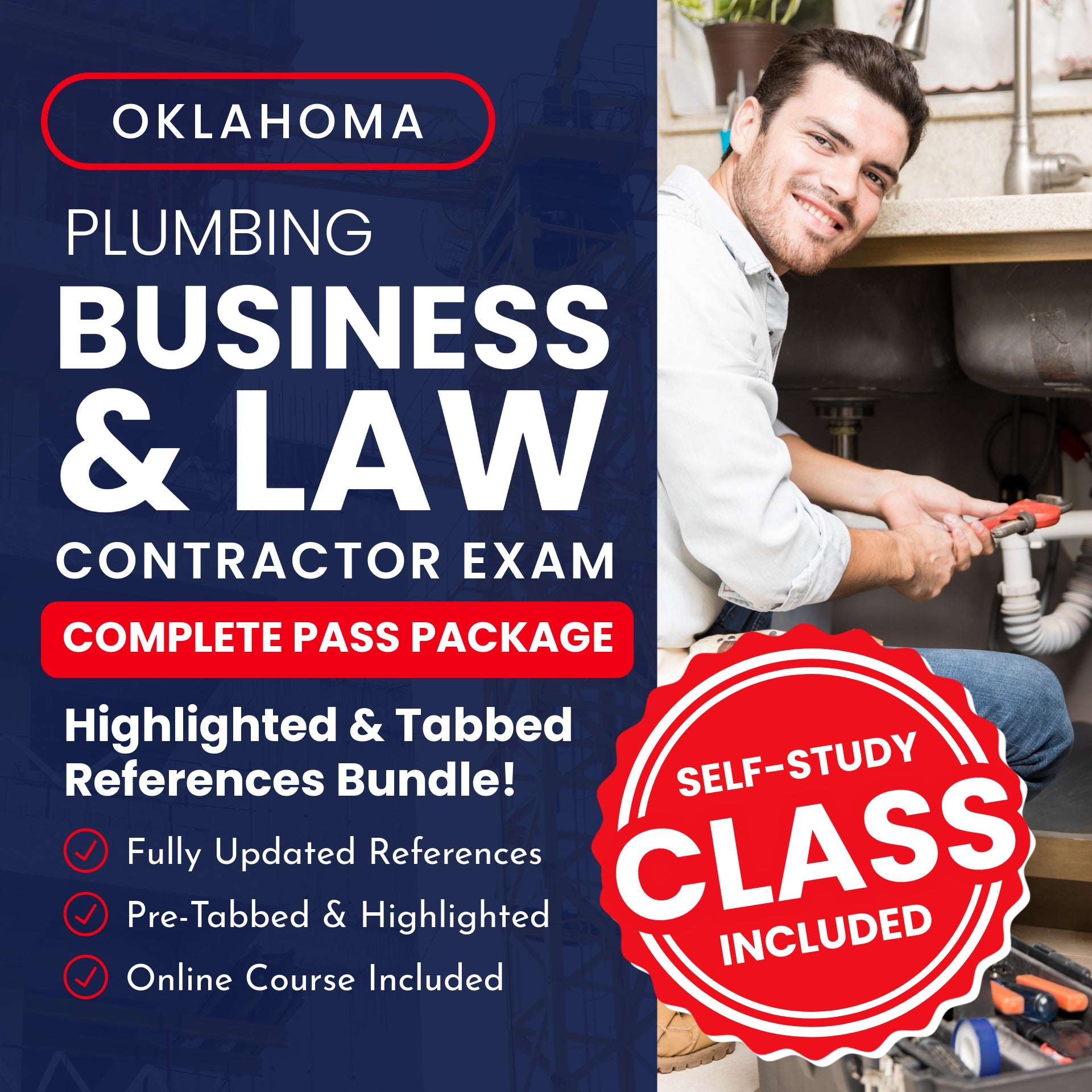 Oklahoma Plumbing Business and Law Contractor Exam Complete Pass Package