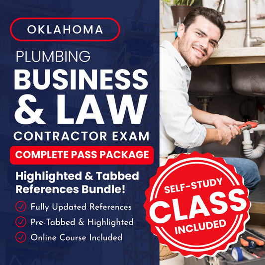 Oklahoma Plumbing Business and Law Contractor Exam Complete Pass Package