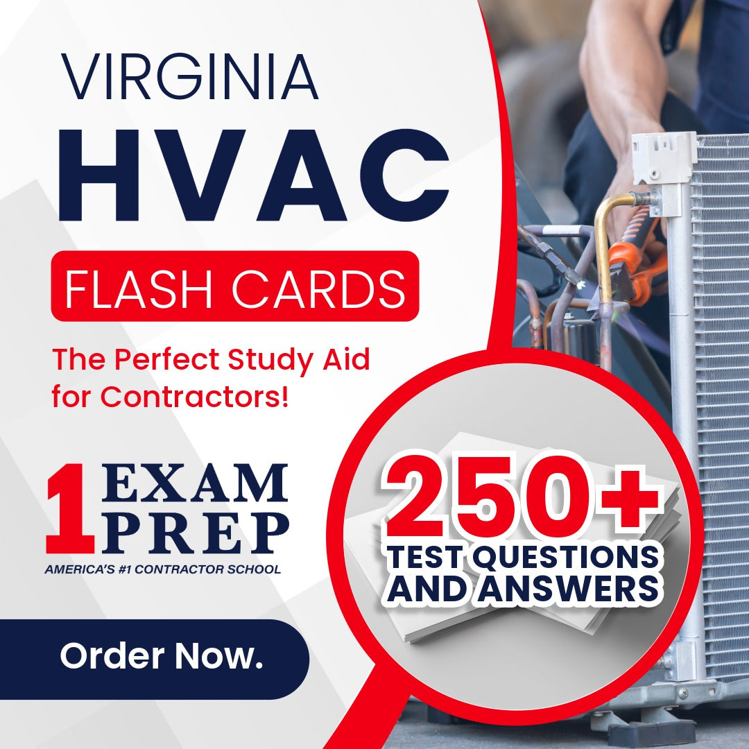 Virginia Master HVAC Licensing Exam Prep Study Flash Cards
