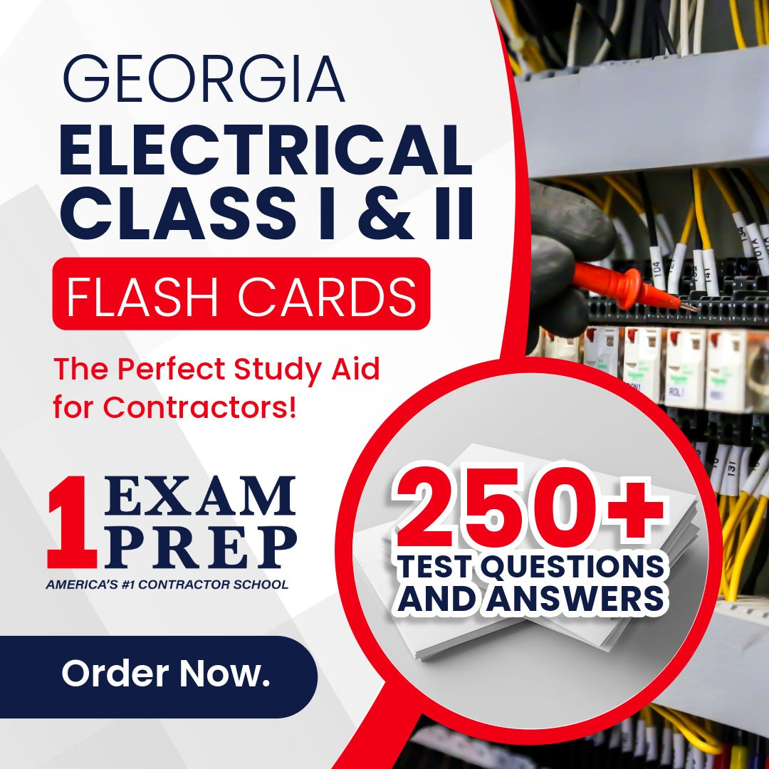Georgia Electrical Class I & II Contractor Licensing Exam Prep Study Flash Cards