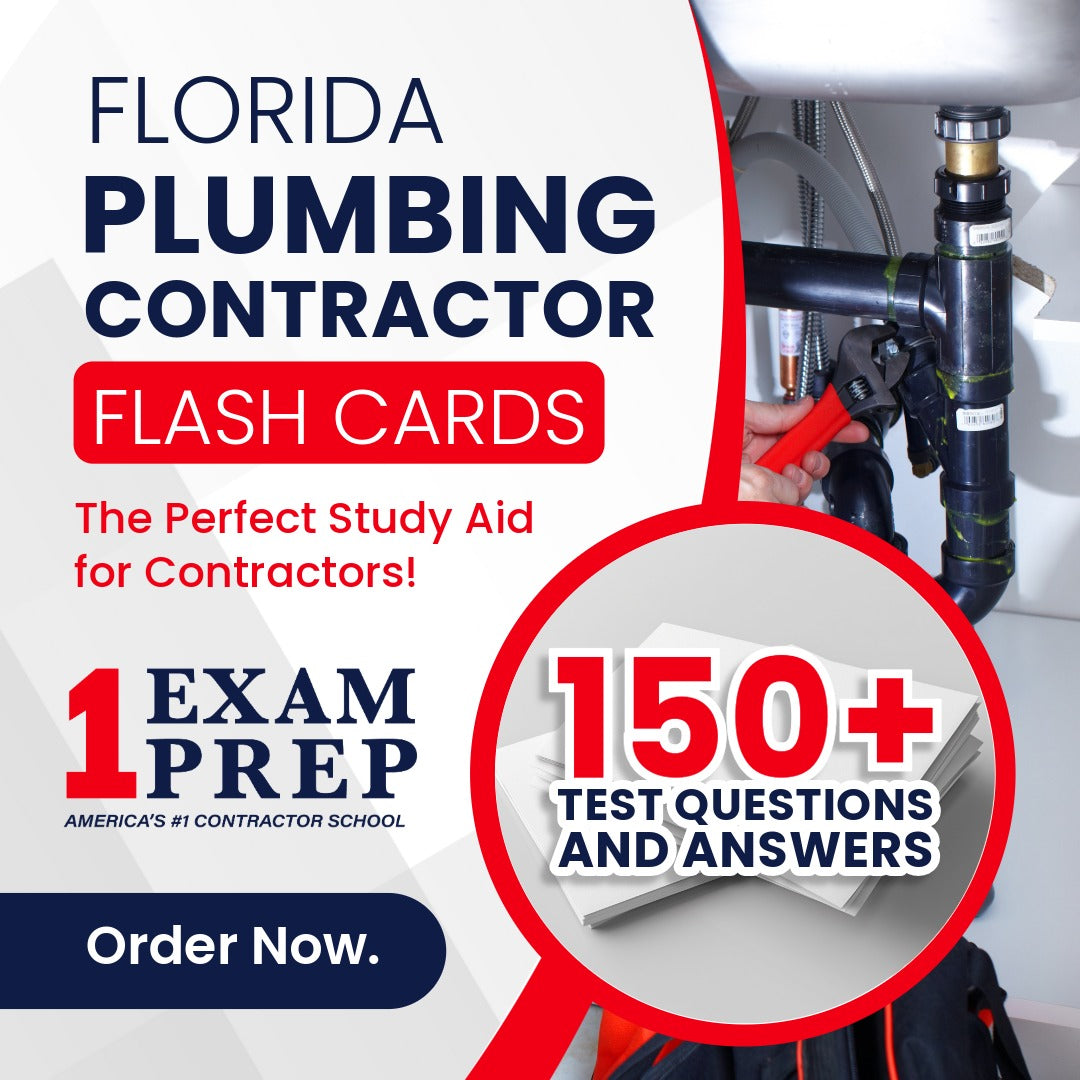 Florida Plumbing Contractor Exam Prep Study Flash Cards