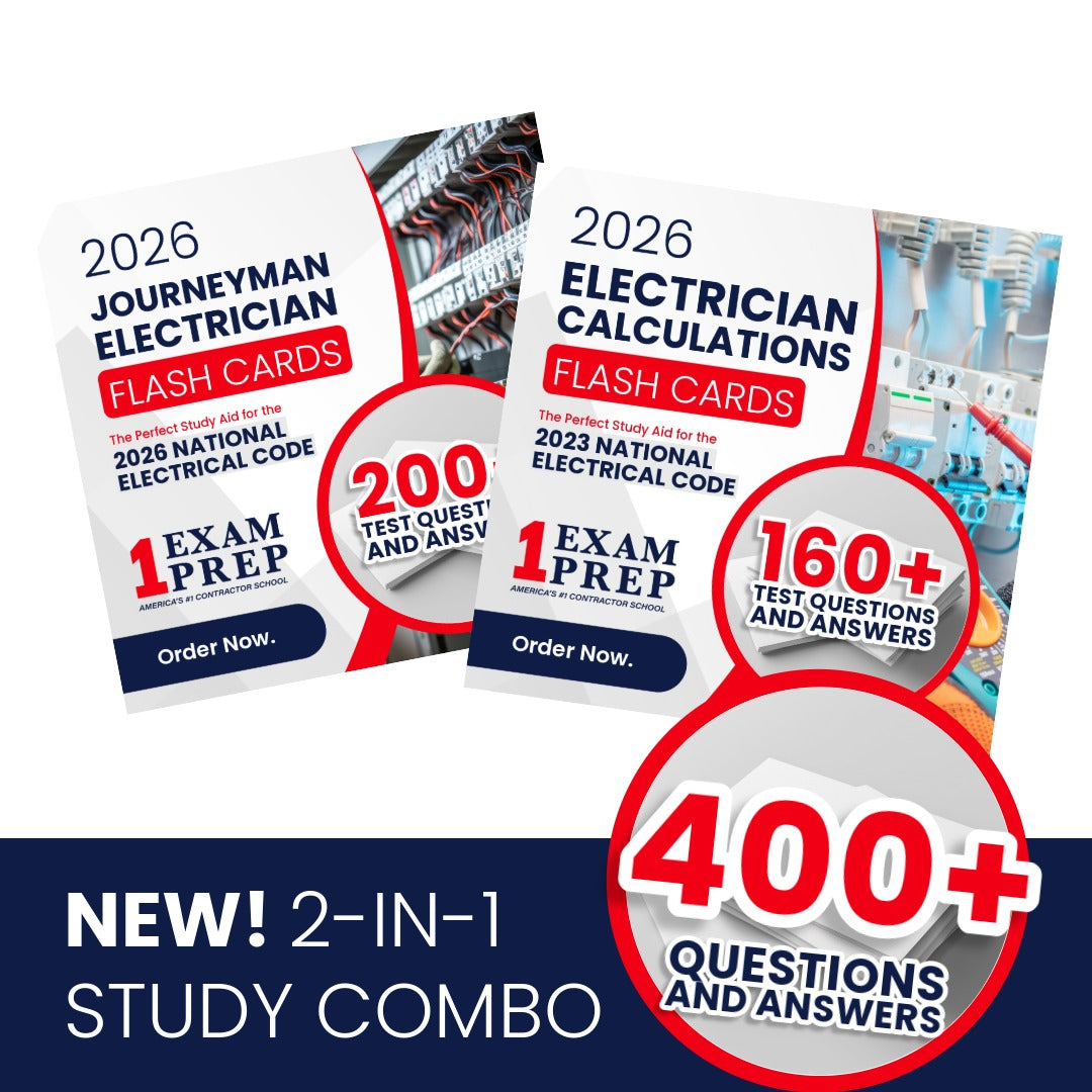 2026 Journeyman + Practical Calculations for Electricians Exam Prep Flash Cards Combo