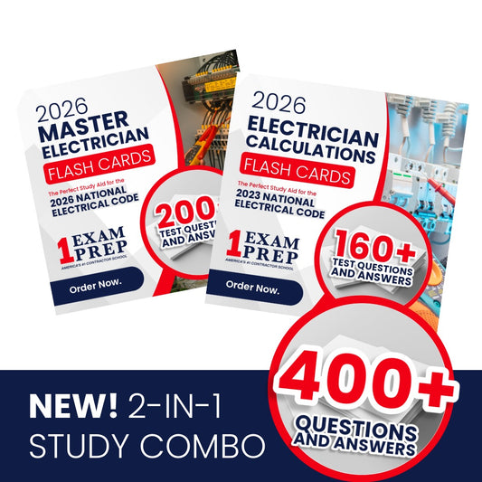 2026 Master + Practical Calculations for Electricians Exam Prep Flash Cards Combo