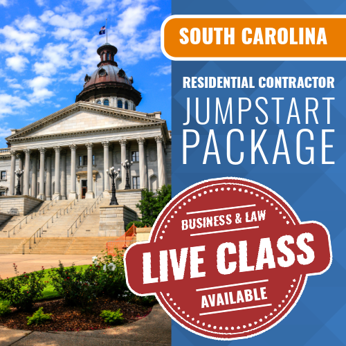 South Carolina Residential Contractor License Jumpstart Package