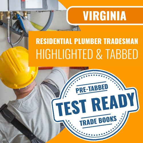 Virginia Residential Plumber Tradesman Highlighted & Tabbed Book Package