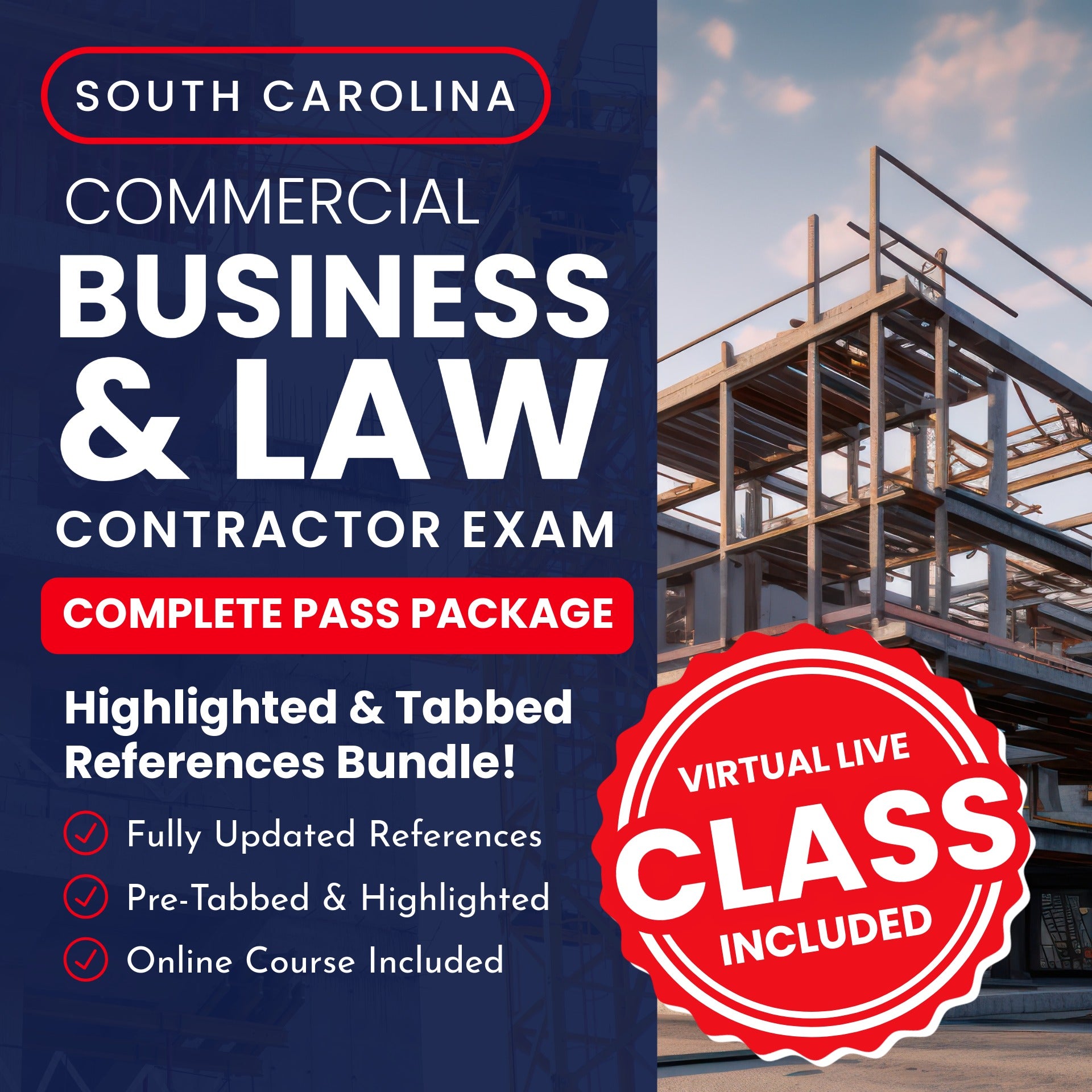 South Carolina Commercial Business and Law Contractor Exam Complete Pass Package