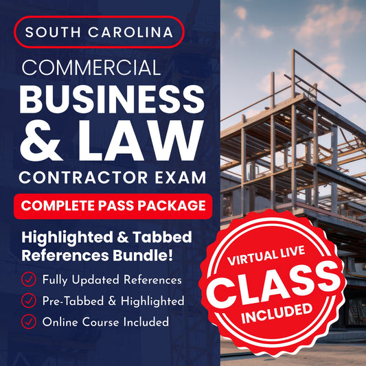 South Carolina Commercial Business and Law Contractor Exam Complete Pass Package