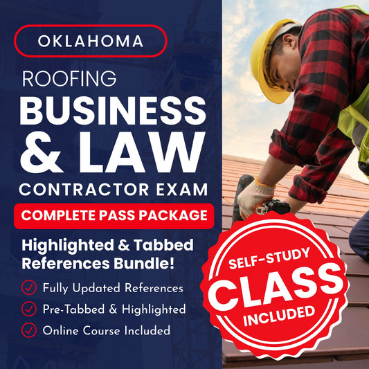 Oklahoma Roofing Business and Law Contractor Exam Complete Pass Package