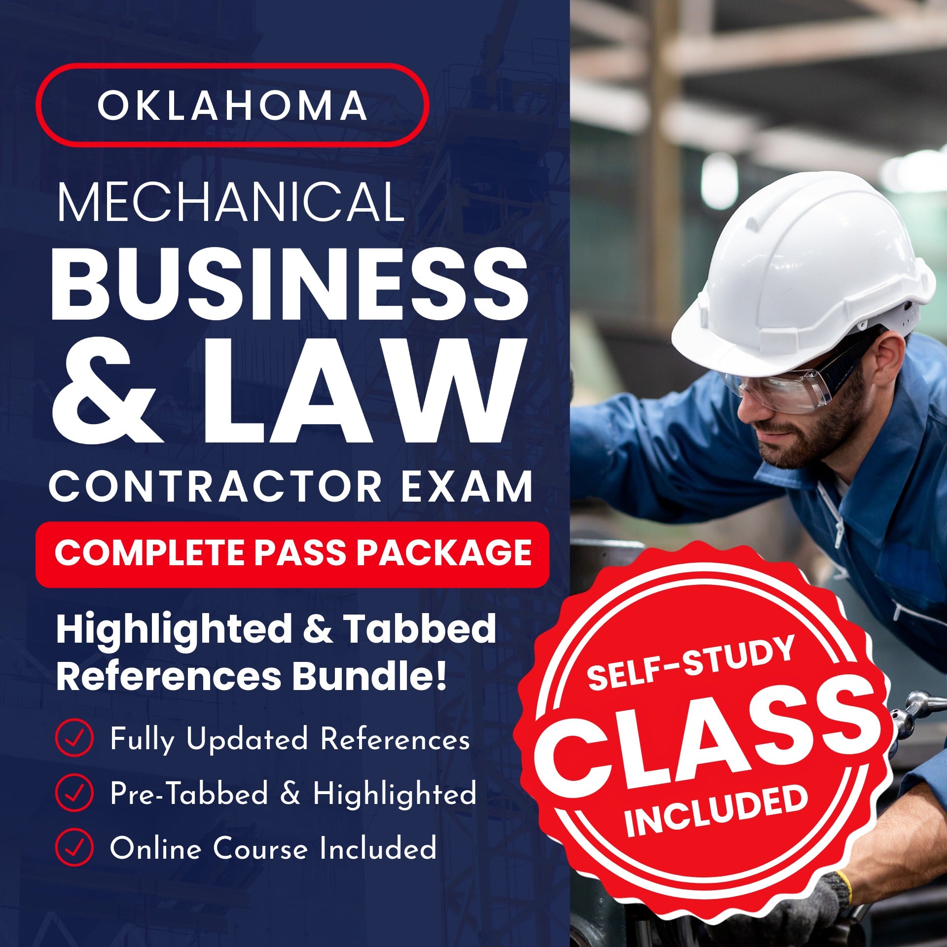 Oklahoma Mechanical Business and Law Contractor Exam Complete Pass Package