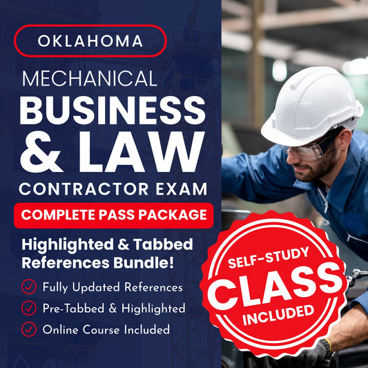 Oklahoma Mechanical Business and Law Contractor Exam Complete Pass Package