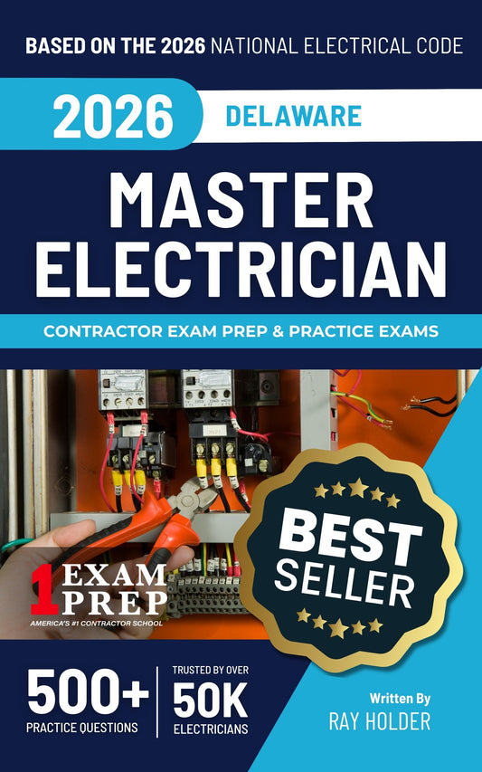 2026 Delaware Master Electrician + Electrician Calculations Study Guides & National Electrical Code Combo (Based on the 2026 NEC)