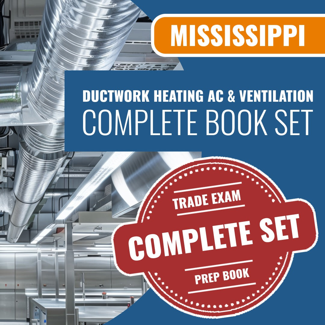 Mississippi Ductwork for Heating AC and Ventilation Contractor Exam Book Package
