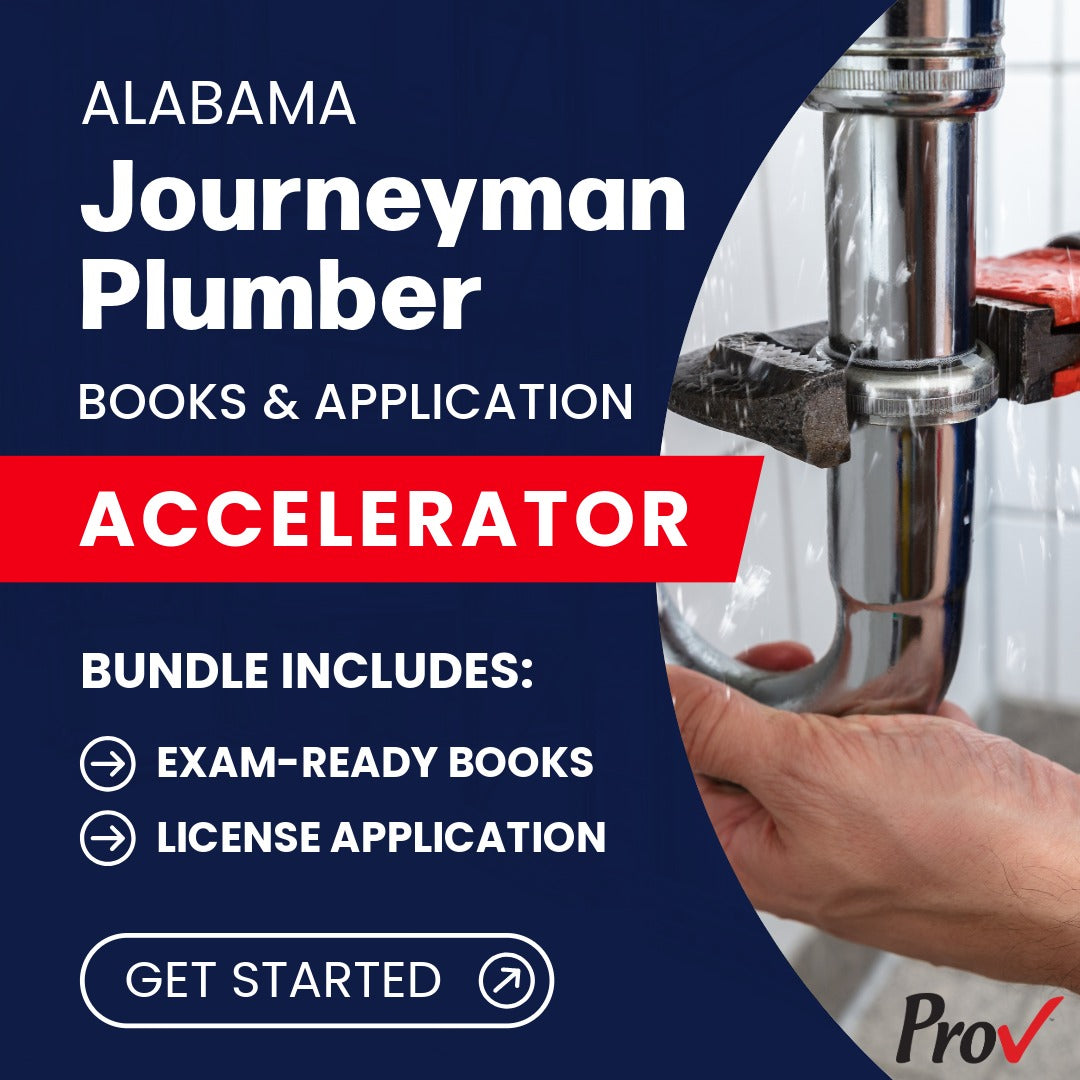 Alabama Journeyman Plumber Contractor Books & Application Accelerator