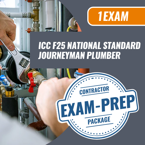 1 Exam Prep ICC F27 National Journeyman Plumber. Exam prep package. We are the exam pros for all your trades licensing needs. 