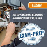 1 Exam Prep ICC G27 National Standard Master Plumber With Gas. Contractor exam prep package.