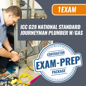1 Exam Prep ICC G28 National Standard Journeyman Plumber with Gas. Contractor Exam Prep Package