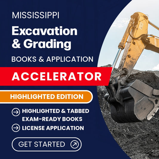 Mississippi Excavation and Grading Contractor Exam Complete Books & Application Accelerator – Highlighted Edition