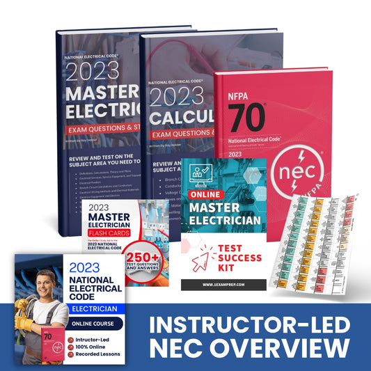 2023 Master Electrician Exam Prep Study Package Includes Instructor Led NEC Course (Based on the 2023 NEC)