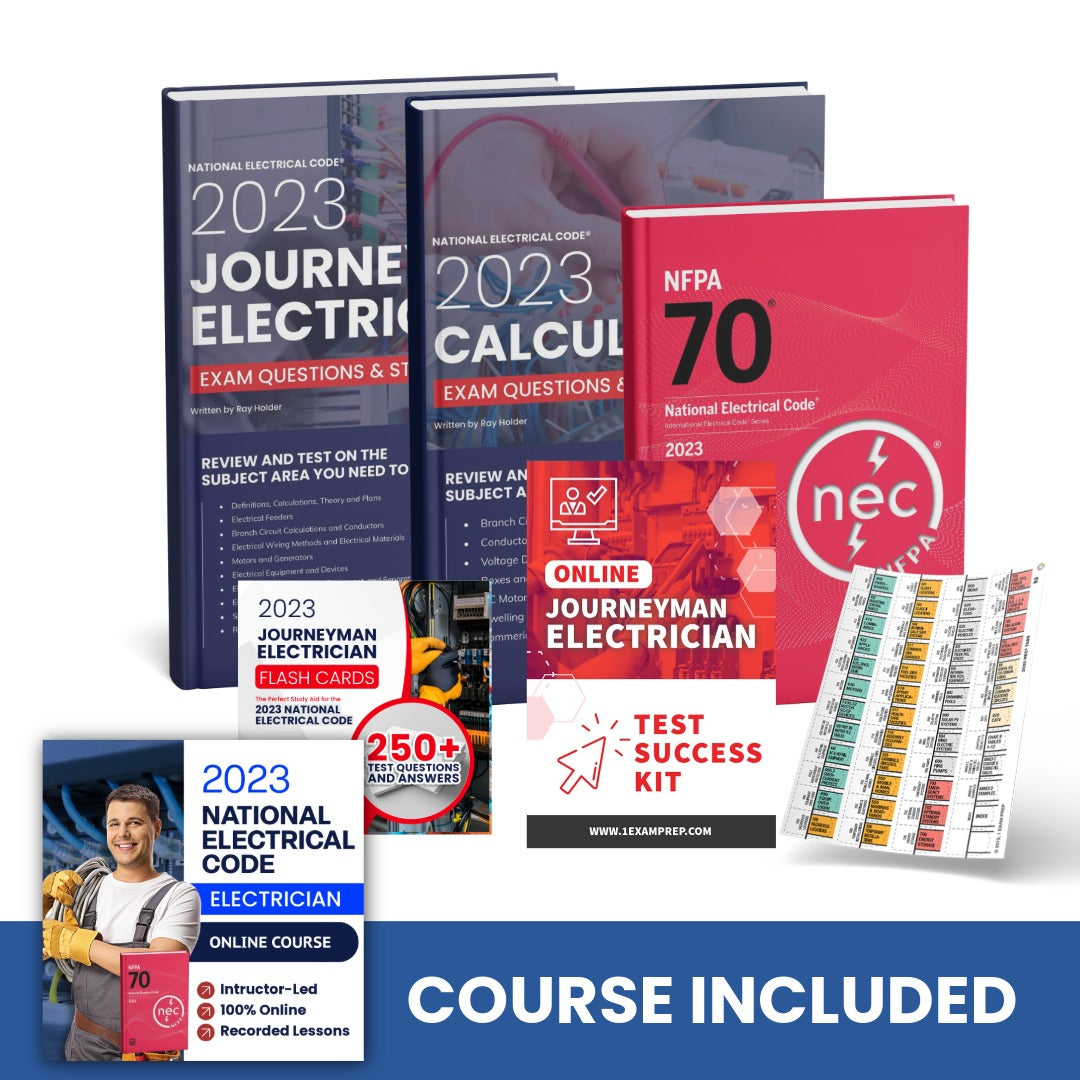 2023 Journeyman Electrician Exam Prep Study Package Includes Instructor Led NEC Course (Based on the 2023 NEC)